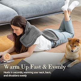 Comfier Large Heating Pad for Back, FSA Eligible HSA, Soft Flannel Fast Heating Pads for Neck and Shoulders, Electric Heated Wrap, 3 Heat Levels & 90-Mins Auto Shut Off, Christmas Gifts for Mom Dad