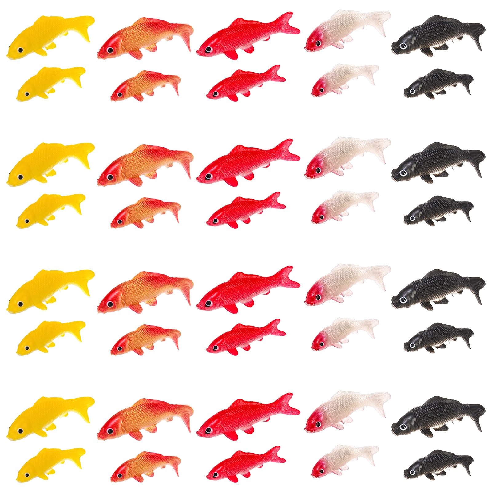 Snapklik.com : 50 Packs Mini Koi Fish, Cute Miniature Fish Fake Mini ...
