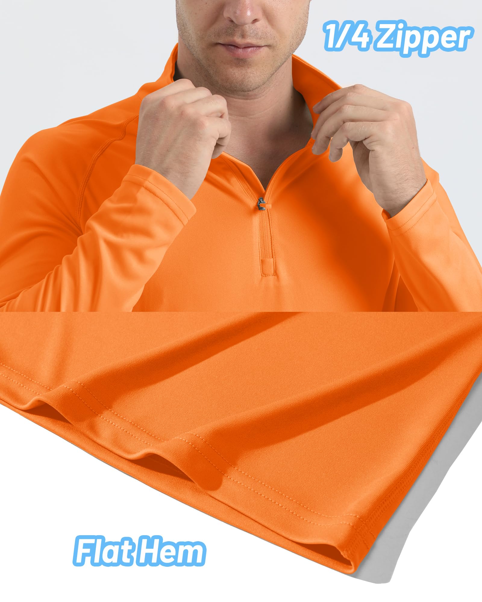 KEFITEVD UV Shirt Herren Langarm Funktionsshirt Schnelltrocknend Laufshirt | Schnelltrocknendes Stretch-Material, UV-Schutz und atmungsaktiv, geeignet für Wandern und Surfen