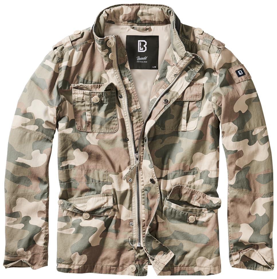 Image of Men's Stylish Weatherproof Active Everyday Outdoor Field Jacket with Stand-up Collar & Concealed Hood