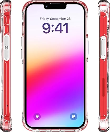Miniatura 5 de REBEL Funda transparente para iPhone 13 Crystal Series Gen-3 sin amarillamiento, funda UV antiarañazos, protección contra golpes, botones de metal,