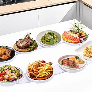 Plateau de Service Rotatif Table, 360° Rotating Serving Table Lazy Susan Rotating Serving Turn Table Plateau Tournant Rotatif Table, Plateau Tournant pour Table à Manger pour les Fêtes de Cuisine