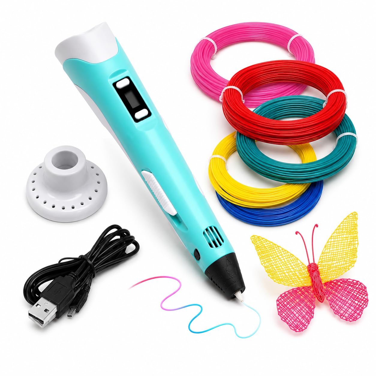 HOMZY 3D Printing Pen for Kids & Adults with LCD Display, USB Powered DIY 3D Drawing Pen, Adjustable Temperature & Speed, Compatible with PLA/ABS Filament for Art, Craft & Creative Learning-picture-50