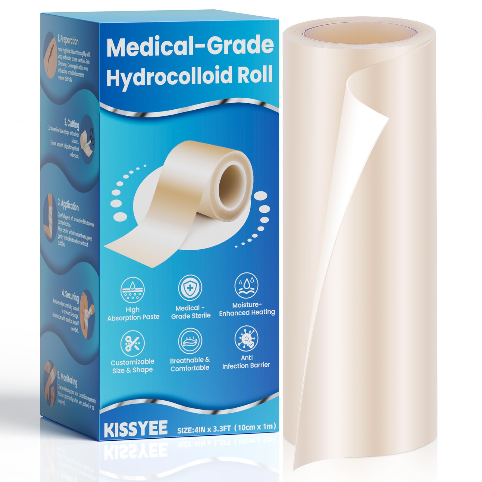 Hydrocolloid Bandages - Large, Acne & Burn Care -12 Hydrocolloid Bandages - Large, Acne & Burn Care -12