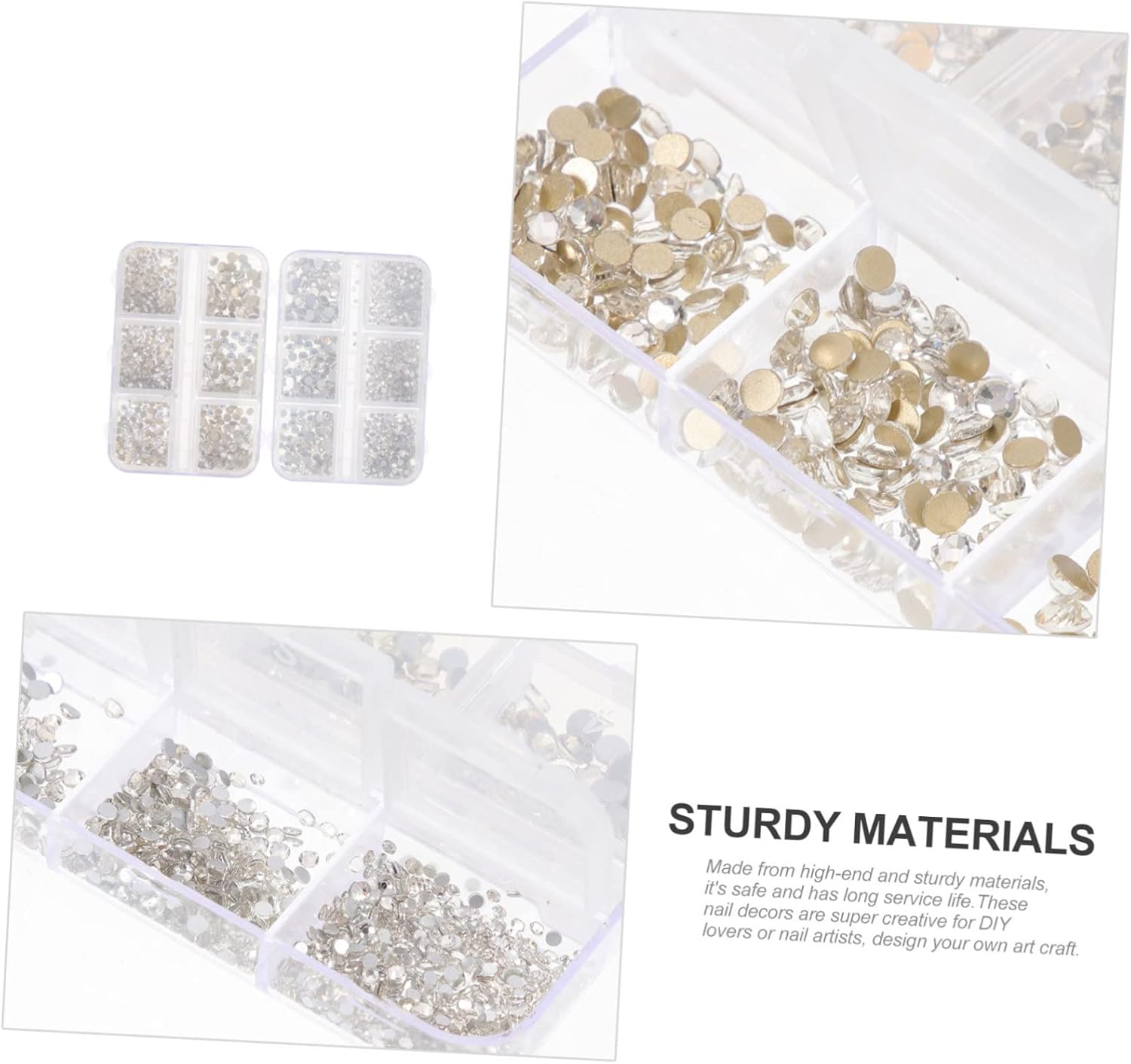 NOLITOY Rhinestone Nail Charms Kit Shiny Rhinestones for Nail Decorations and Accessories for Creative and Crafts