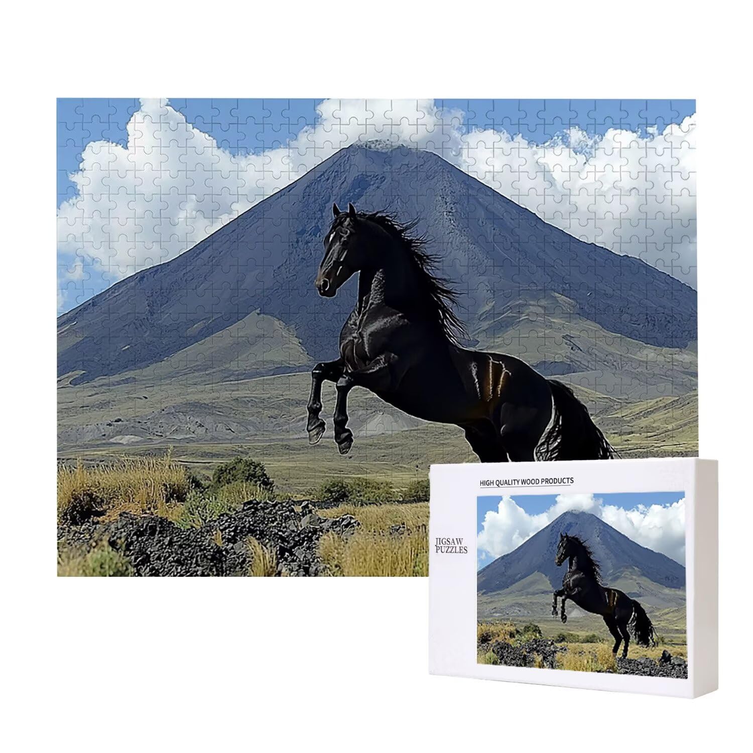 Puzzle de Madera para Adultos 1000 Piezas - Animales Caballos, Obra de Arte de Juego de Rompecabezas para Adultos, Puzzle de Impresión de Alta Definición Multicolor, Pasatiempo Creativo Regalo d-162