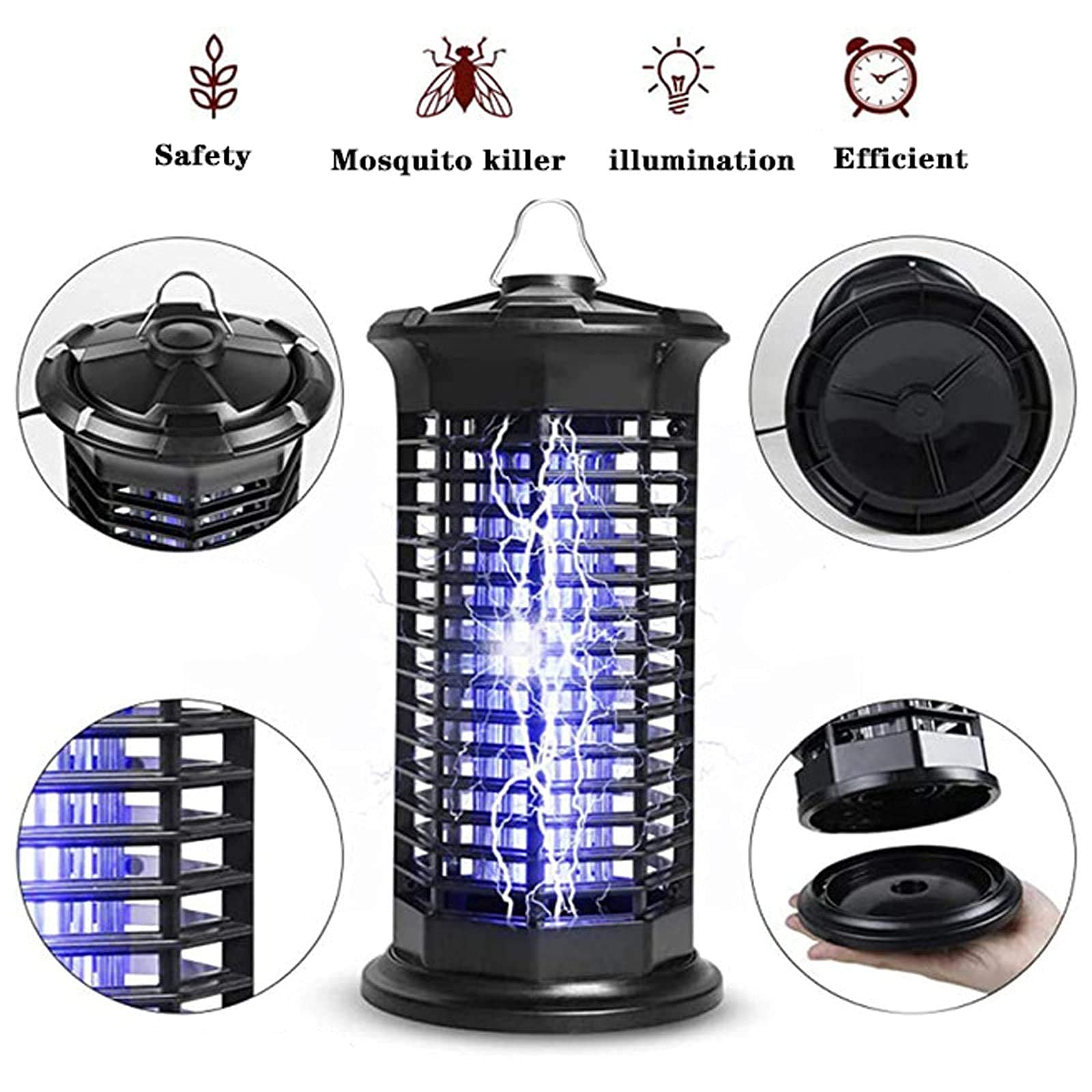 Lampa na komary, elektroniczna pułapka na komary, do użytku w gospodarstwie domowym, do ponownego ładowania, elektryczna pułapka na komary do użytku na zewnątrz (efekt urazów), Campingla