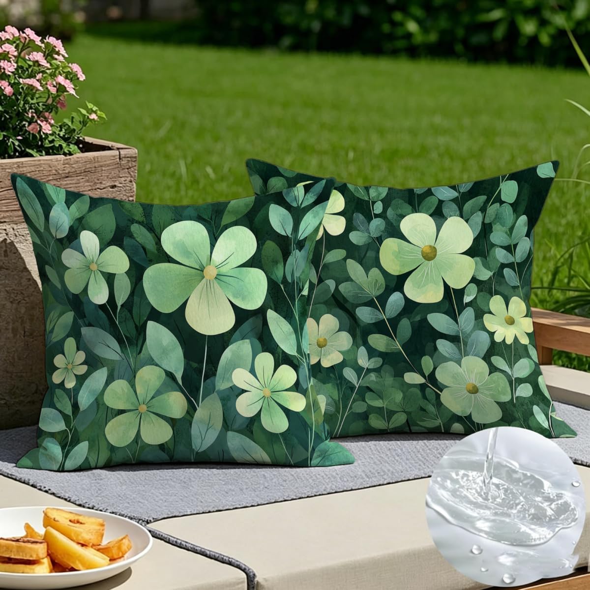 Taie d'oreiller imprimée en lin de qualité supérieure 60x60 cm