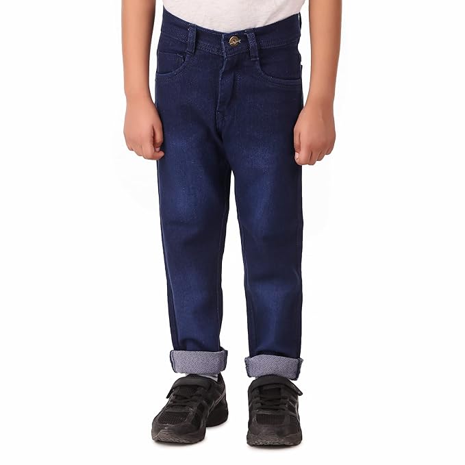 KCOY Boys Jeans | Kids Regular Fit Jeans | Boys Causal Jeans | Children Casual Jeans | Boys Regular Fit Stretchable Jeans Dark Blue Denim Jeans | Boys Denim Jeans Dark Blue