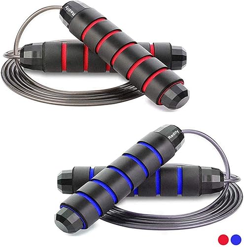 Redify Jump Rope,Jump Ropes for Fitness for Women Men and Kids,Speed Jumping Rope for Workout with Ball Bearings,Adjustable Skipping Rope for Rojo,