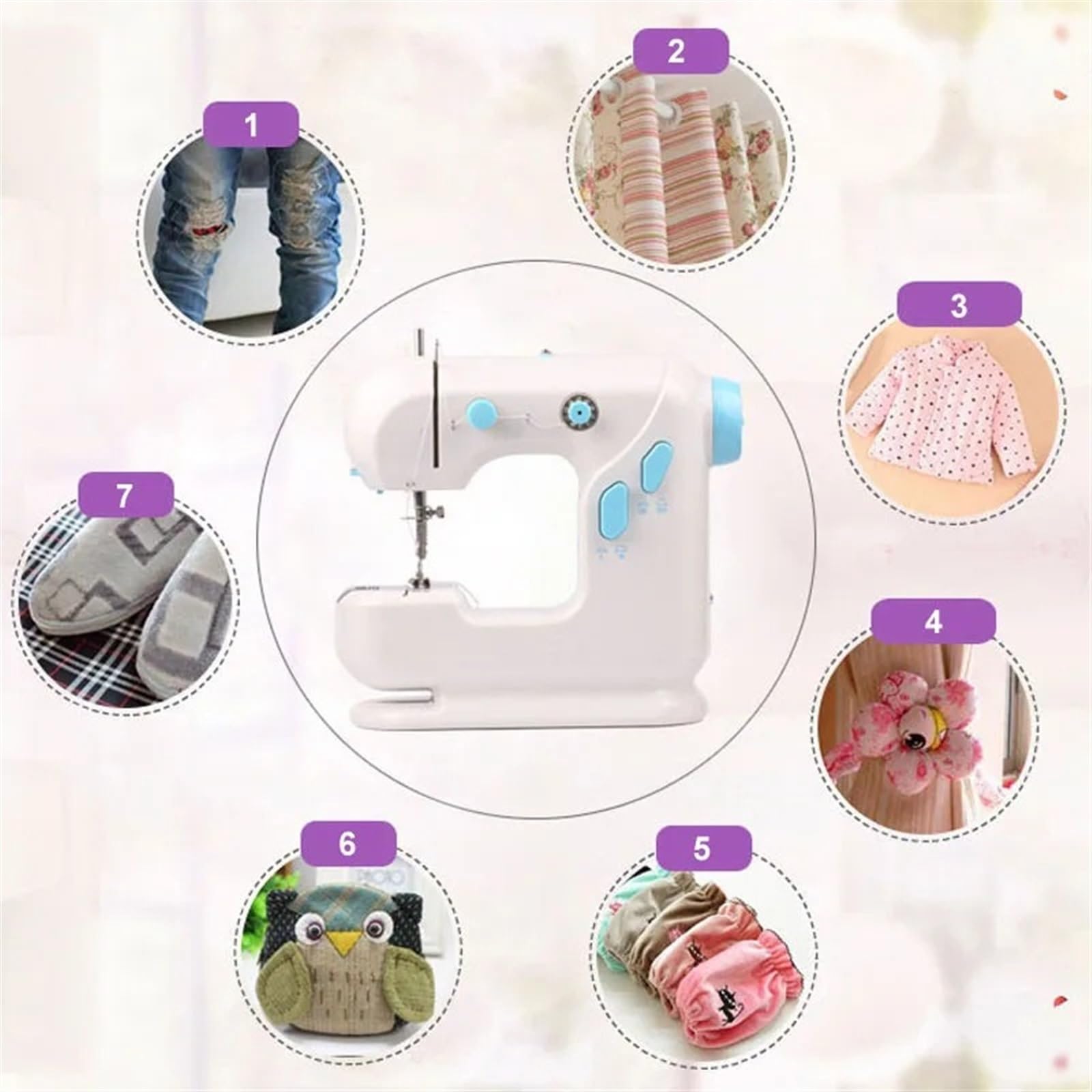 Macchine da cucire elettriche portatili domestiche automatiche multifunzionali for la casa Mini per principianti e fai da te