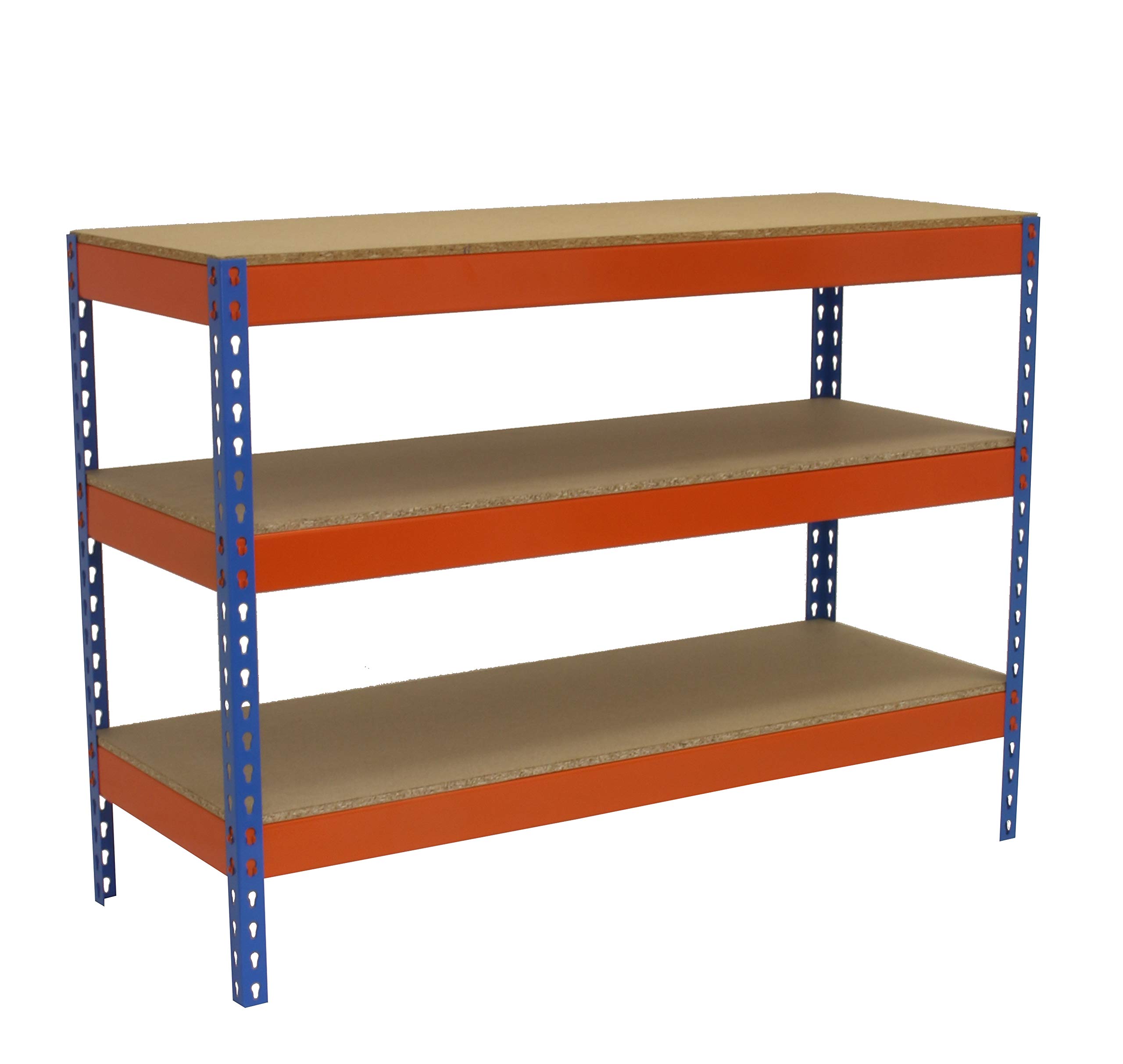 Simon Rack Banco de Trabajo Taller 1500x600 mm - BT Basic | Capacidad Carga 400 kg, Montaje sistema clic, Pintura anticorrosión, Azul/Naranja