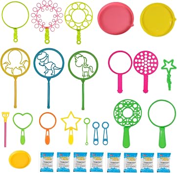 Bubble Wands kit Party Favors for Kids Bulk Toys Party Supplies Christmas Birthday Wedding Bath Time Gifts for Boys Girls Assorted