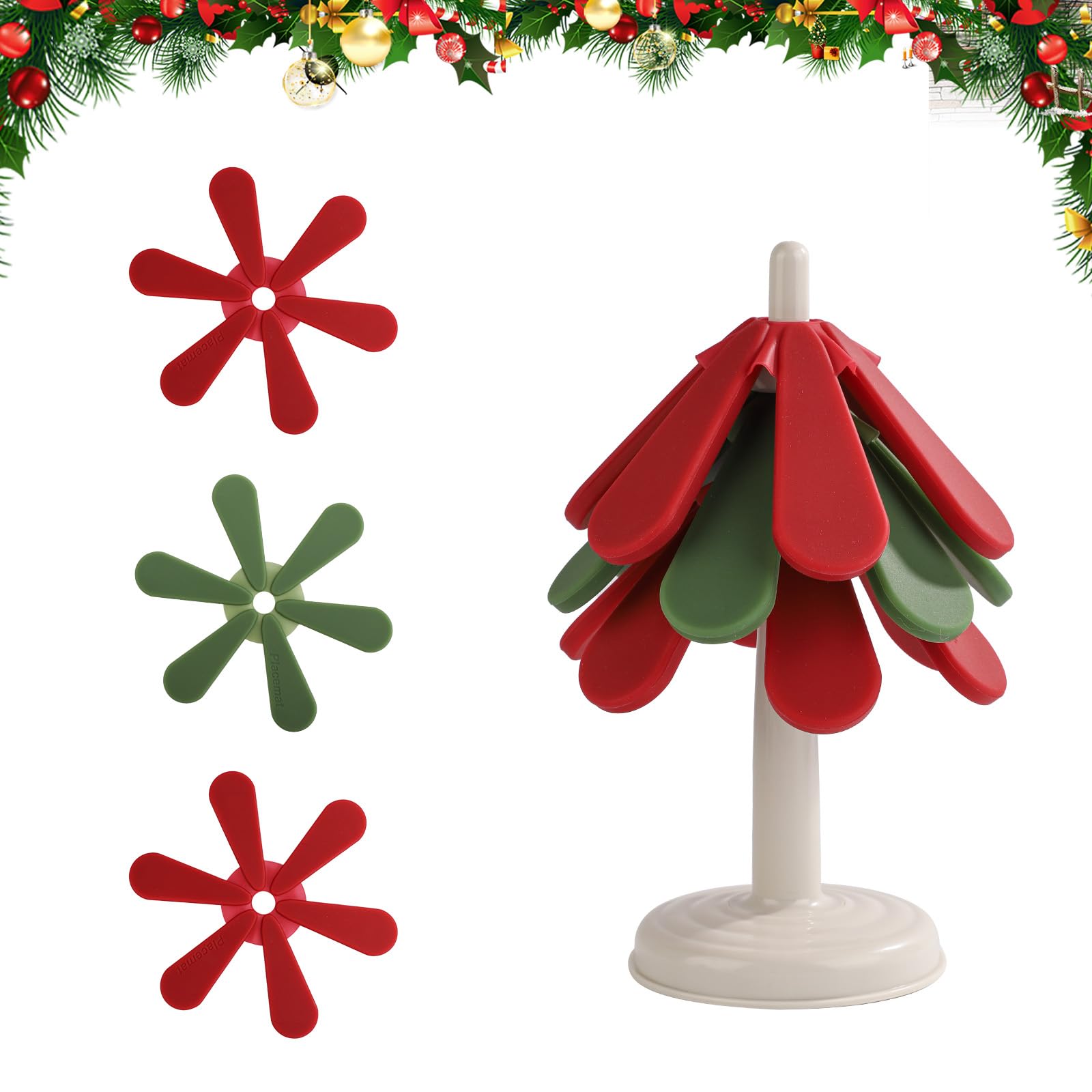 Set di sottopentola a forma di albero, sottobicchieri, cuscinetti caldi
