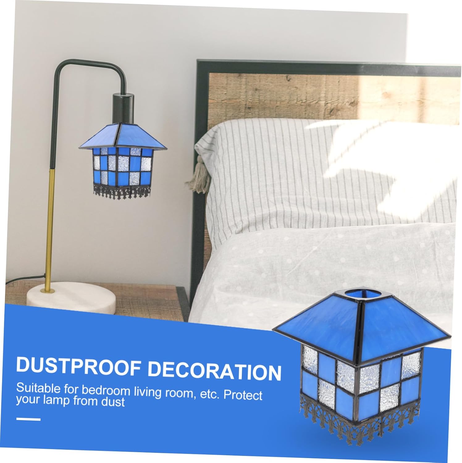 LIFKOME Glass Lamp Shade Ceiling Light Cover Sturdy Decorative Glass Light Shade Ornament for Living Room Bedroom Study Boys and Girls Room Decor