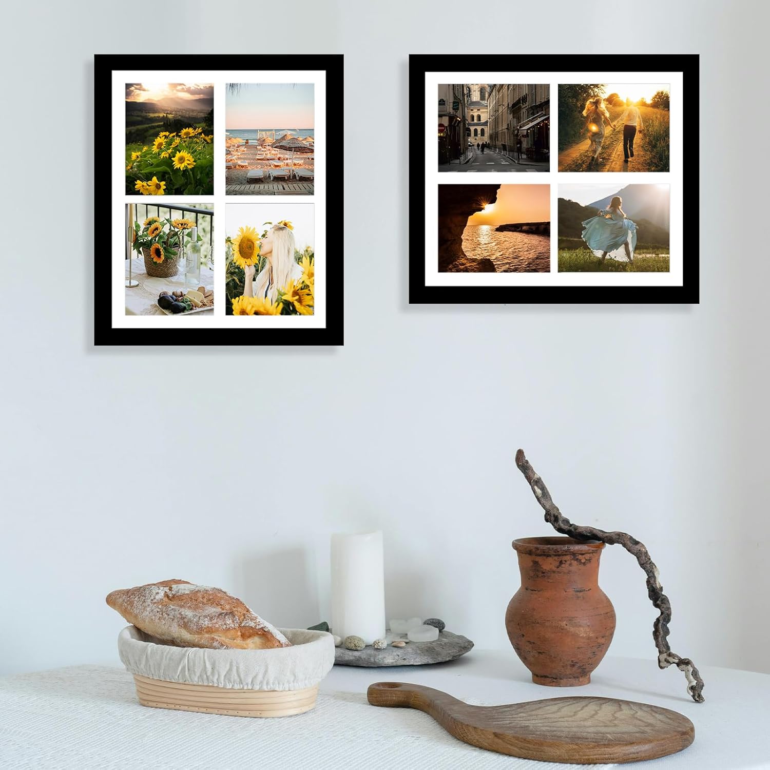 12x16 Picture Frame, 5x7 Collage Picture Frame, Display 4 Pcs 5x7 Photos or 12x16 Picture, Four Opening 5x7 Collage Frame for Wall Hanging, Lightweight 5 x 7 Multi Photo Frame, Black - Image 9