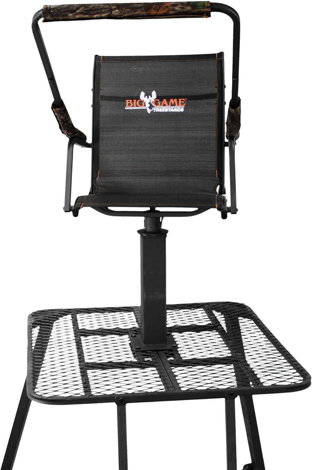 Big Game The Defender Tripod Stand, 1 Person Deer Hunting Climbing Ladder with Rotating Flex-Tek Seat and Shooting Rail, 12.5'