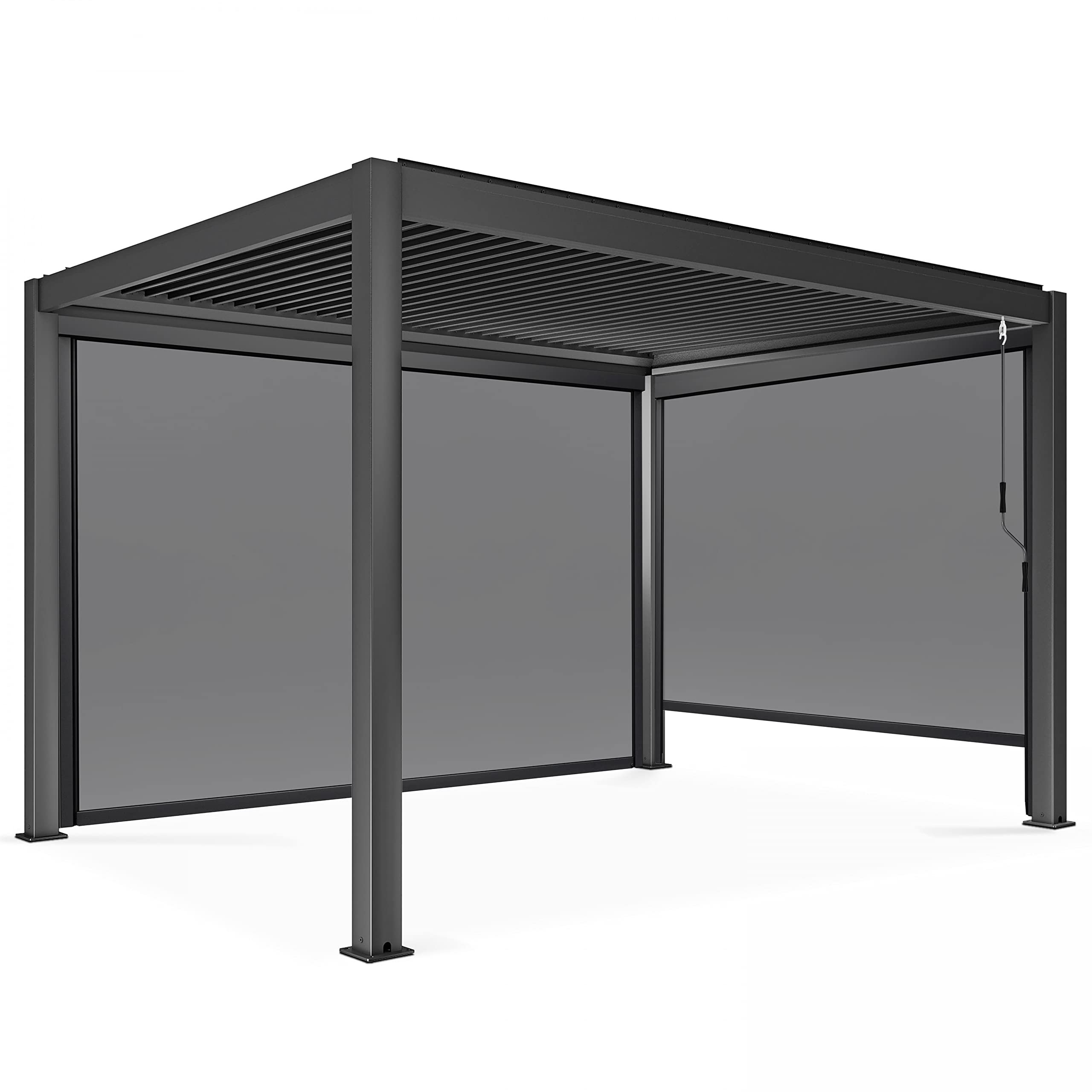Oviala Pergola bioclimatique 3x4m autoportée avec 2 Stores