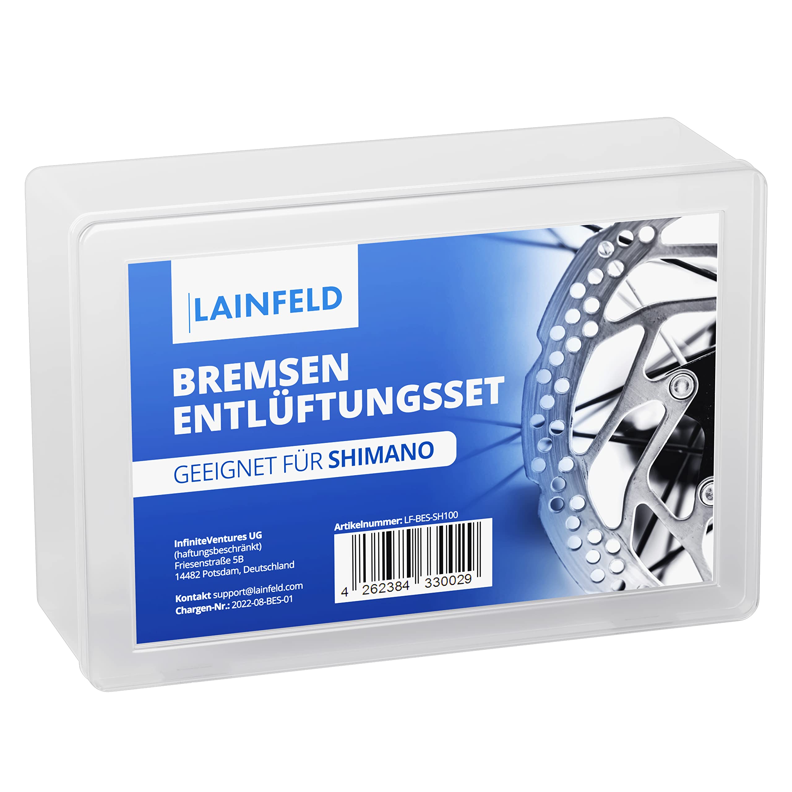 LAINFELD Bremsen Entlüftungsset für Shimano Scheibenbremsen | Inkl. Mineralöl | Komplett Entlüftungskit für Deore XT XTR SLX ULTEGRA Dura Ace