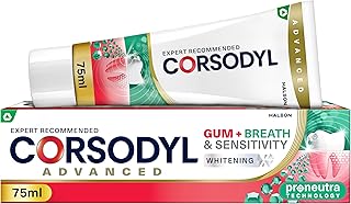 Corsodyl Toothpaste Gum+ Sensitivity Whitening Toothpaste for Gum Care & Fresh Breath, 75ml