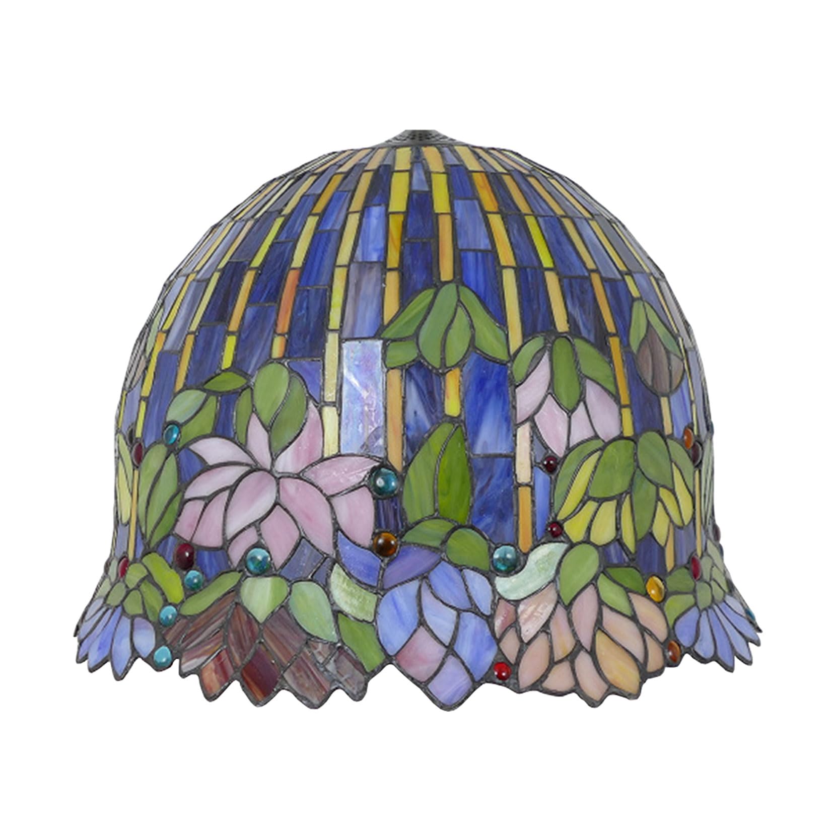 SaryEdge Lotus Tiffany Lamp Shade Replacement, Only 18X12 Inch Hand Crafted Stained Glass Lampshades, Pastoral Retro Light Cover Accessories Fit for Table lamp Pendant Lights Floor Lam，