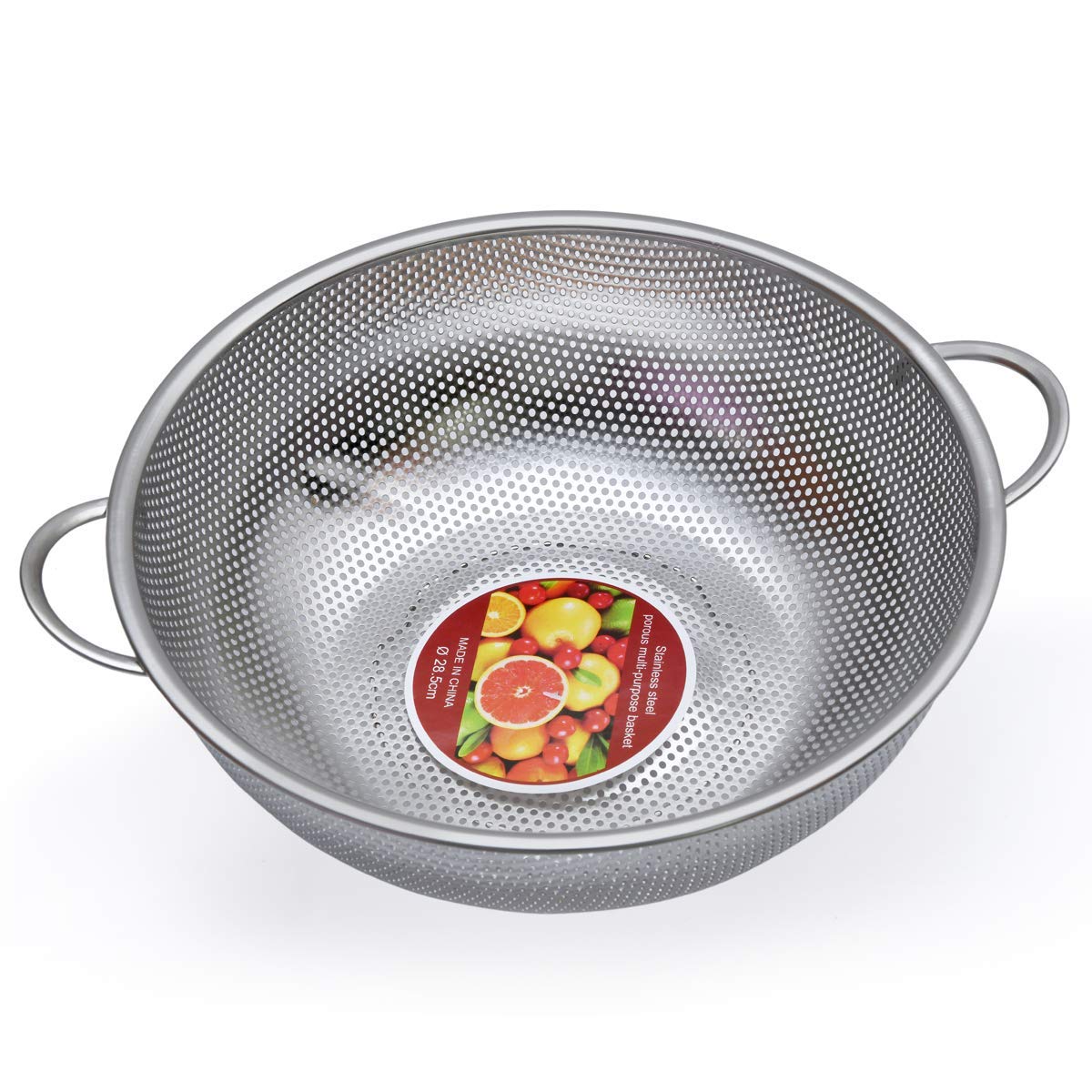 HomeFastStainless Steel Colander/Mesh Colander Strainer Basket - for Kitchen Straining, Draining, Salad, Spaghetti and Noodles