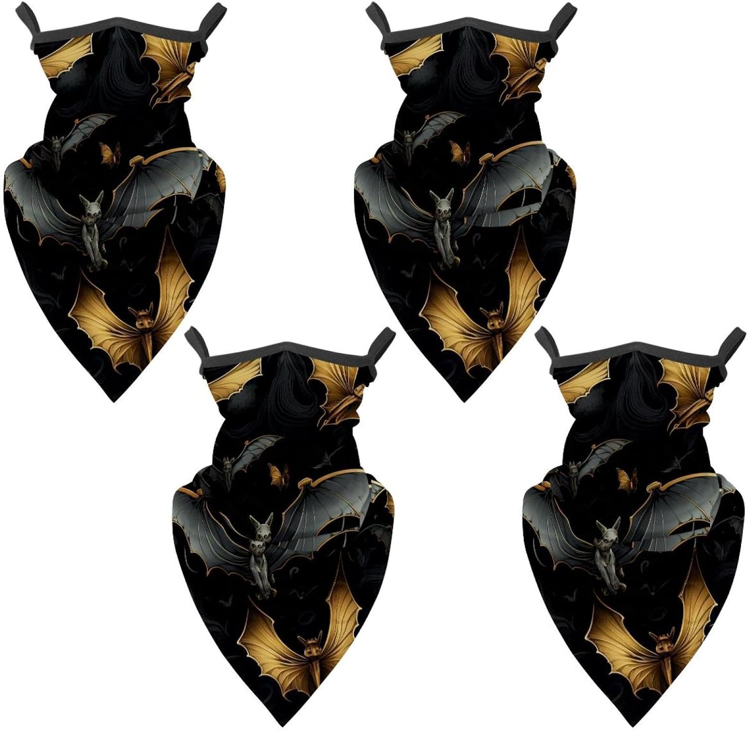 4 Pieces Bat Neck Gaiter Bandana Face Mask, Sun Cooling Scarf Gator Cover Head for Men Women