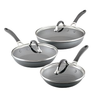 Circulon A1 Series with ScratchDefense Technology Nonstick Induction Frying Pans Skillets with Lids Metal Utensil Safe Skillet Set