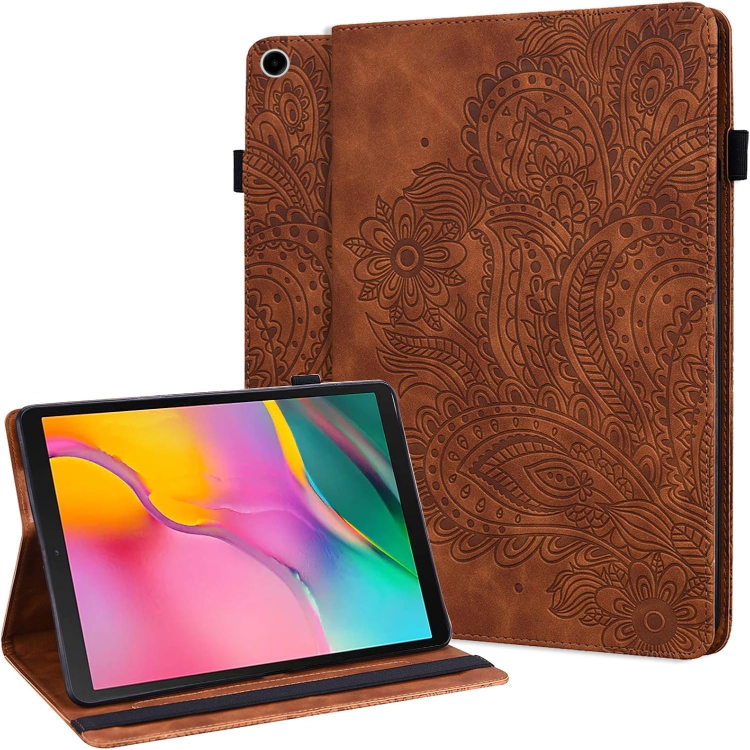 ALILANG Case for Samsung Galaxy Tab A11 Plus 2025 /A9 Plus 2023 11 inch with Stylus, Multi-View PU Leather Flip Stand Cover with Pen Holder for Samsung Tab A9+ Tablet Case -Brown