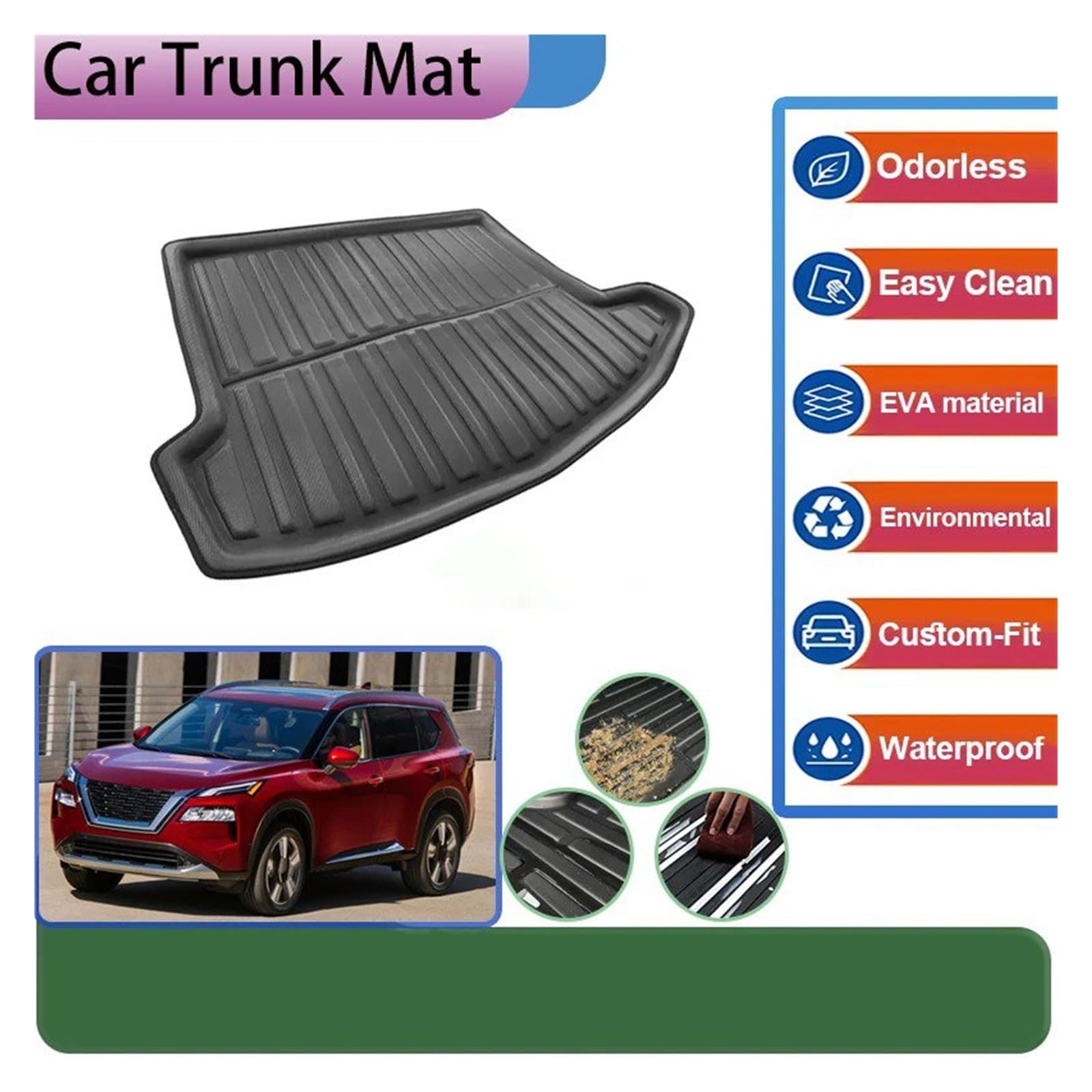 Kofferraum Cargo Schutzmatte Für Nissan Für X-Trail Kofferraum Matte Vollständige Abdeckung Eva Material Lagerung Pads Anti-Slip Zubehör