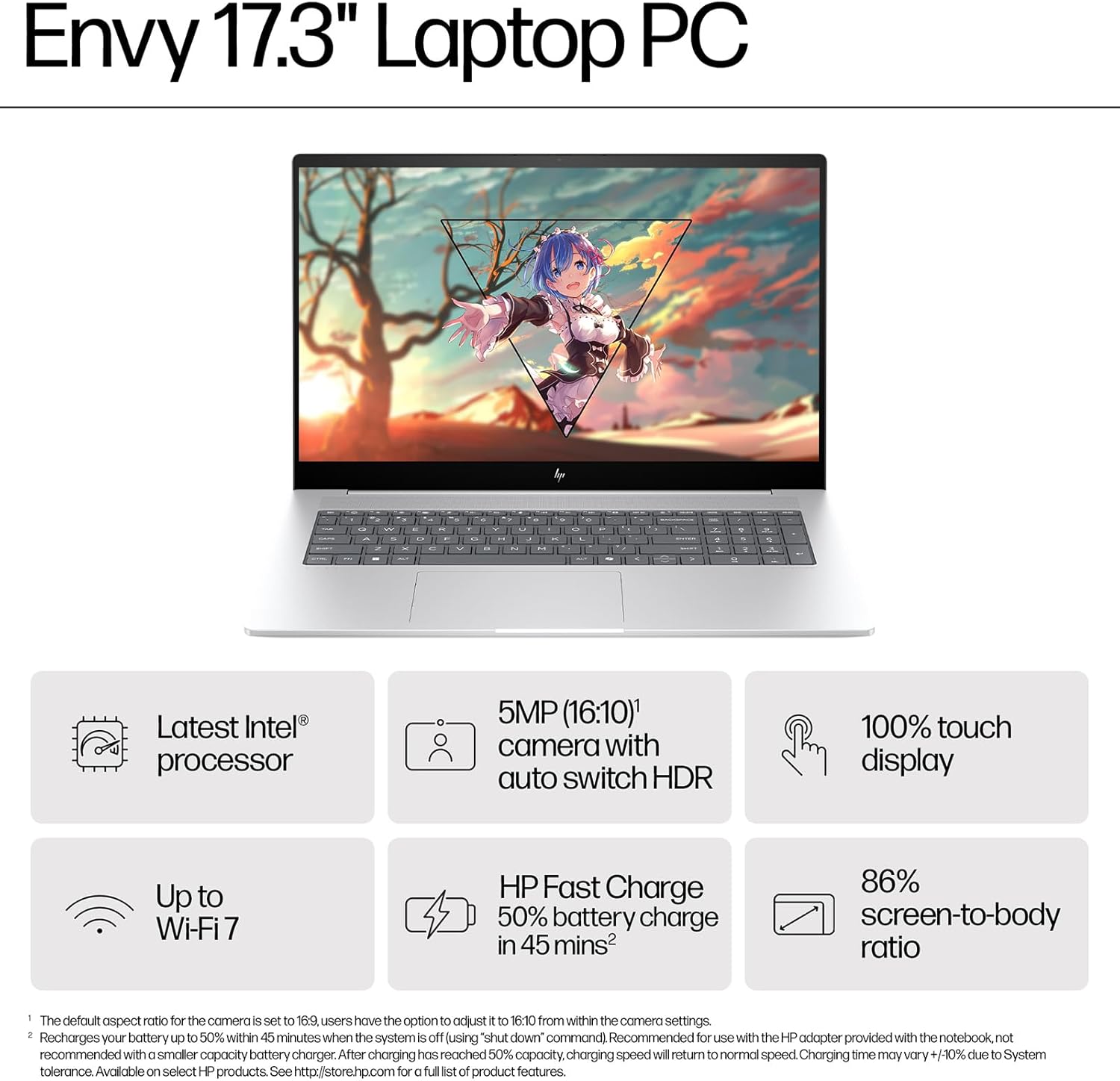 HP Envy 17 Business Laptop, 17.3" FHD Touchscreen, Intel Ultra 7 155H 16-Core(4.8GHz), 64 GB DDR5 RAM, 2 TB SSD, Copilot AI, Intel Arc Graphics, Wi-Fi 7, Backlit KB, Windows 11 Pro, w/Accessories 64 GB RAM | 2 TB SSD image 9 of 9 B0FP19MB59