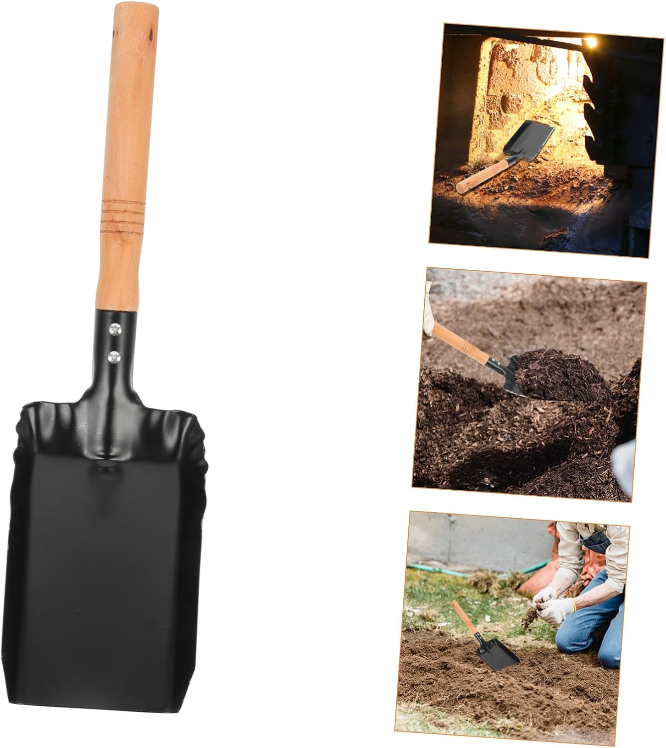 4pcs Lightweight Fireplace Ash Shovels with Handles Coal and BBQ Dust Pans for Home and Garden Portable Long-Handled Stove Shovel for Easy Ash Cleanup