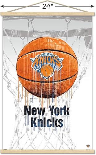 Miniatura 3 de Trends International NBA New York Knicks - Póster de pared de Drip Basketball 21, 22.375 x 34 pulgadas, paquete de impresión y colgador de madera de