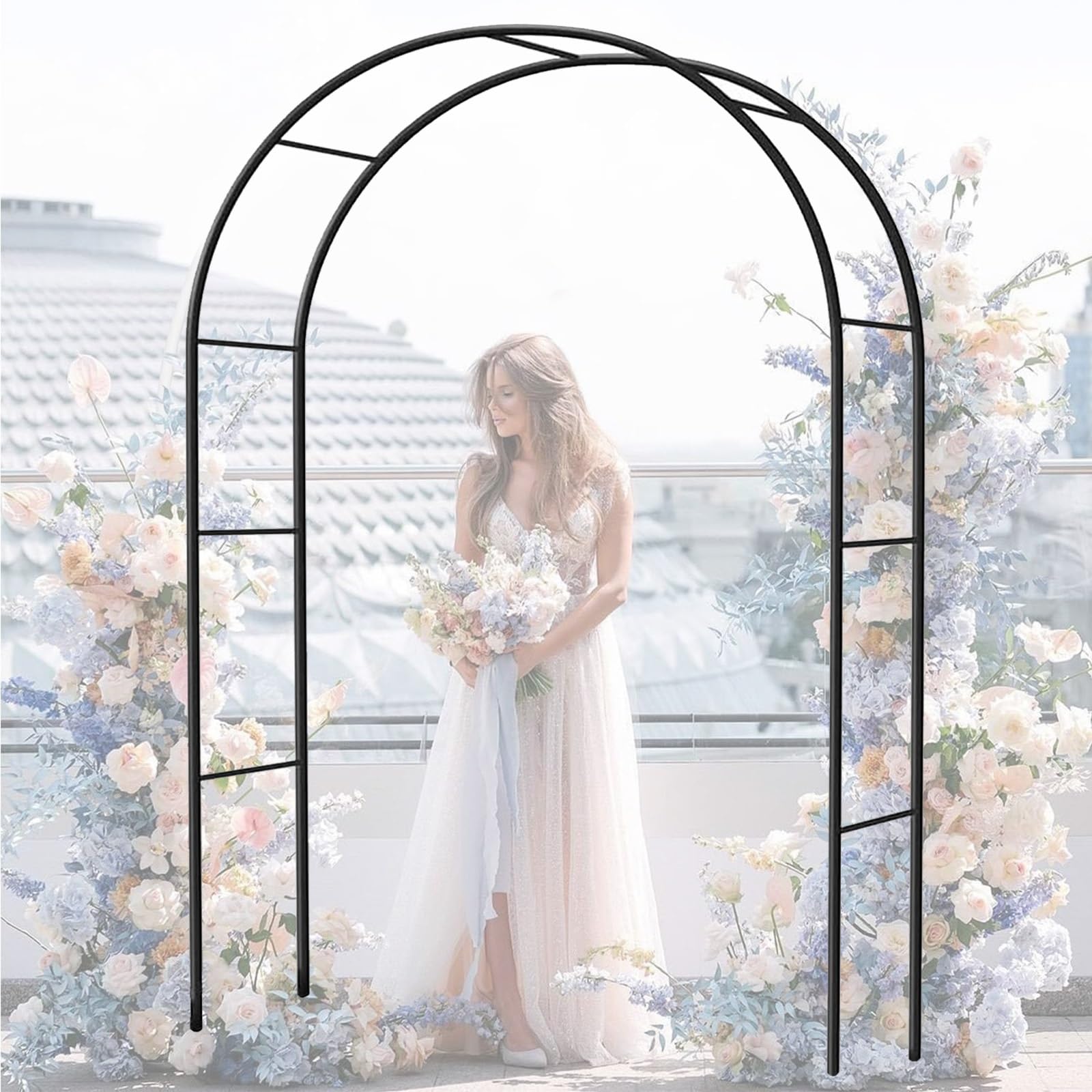 Plan Suppor Arches for Roses ubular Srucure Oudoor Wedding Decor Black Whie GreenPerfec dla GarSuppor i aranżatorów kwiatowych