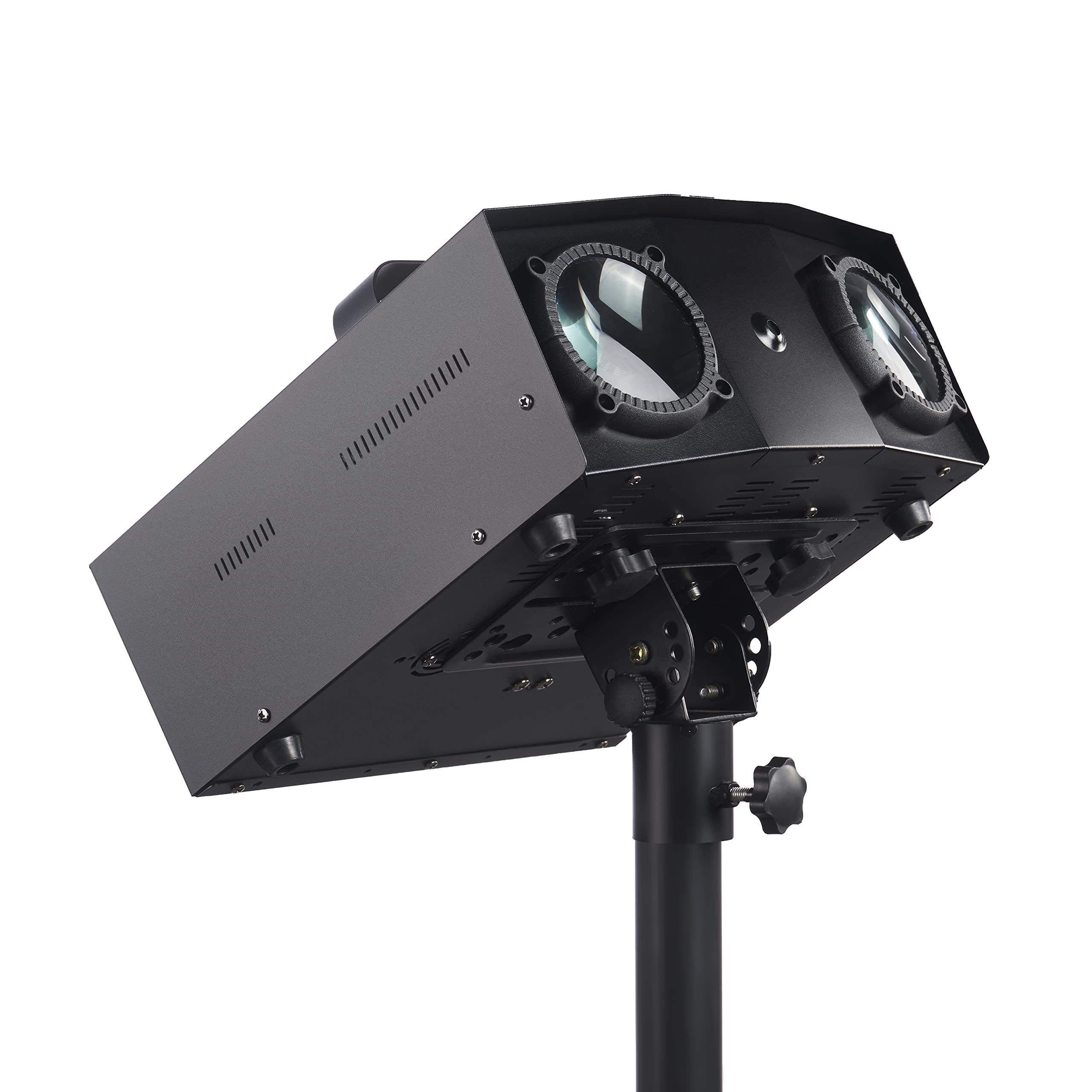 Lenco LFM-110 Dual Matrix RGB Partylicht - mit Nebelmaschine - integrierte Lichtshowprogramme - 1 Liter Fassungsvermögen für Nebelflüssigkeit - Nebel-Timer - schwarz