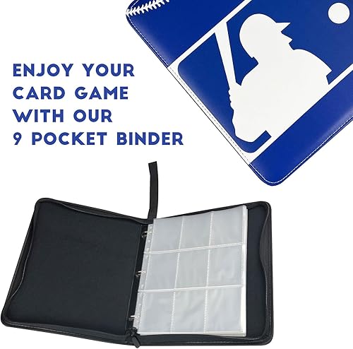 Miniatura 3 de Carpeta de béisbol de 900 tarjetas, carpeta de tarjetas deportivas de 9 bolsillos, álbum de tarjetas de béisbol impermeable, carpeta de tarjetas de