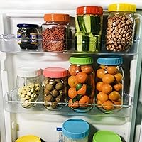 Vista 4 de 10 tapas de plástico corlored para frascos de conservas, tapas de almacenamiento a prueba de fugas, compatibles con tarros Mason de silicona, tapas