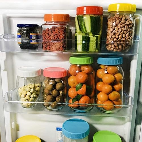 Miniatura 5 de 10 tapas de plástico corlored para frascos de conservas, tapas de almacenamiento a prueba de fugas, compatibles con tarros de silicona Mason (tapas