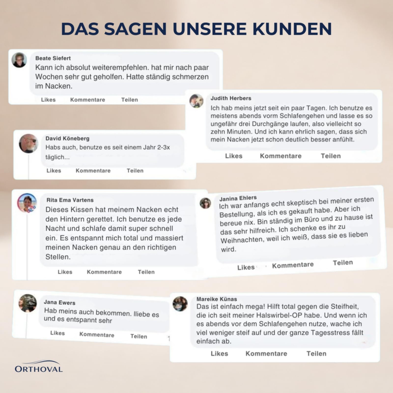 orthoval Neckma Orthopädisches Kissen，Nackenmassagekissen Elektrisch 2026 Upgrade, mit Heizfunktion & Airbag, Ergonomisches Memory-Schaum Entspannungskissen für Nacken & Schultern