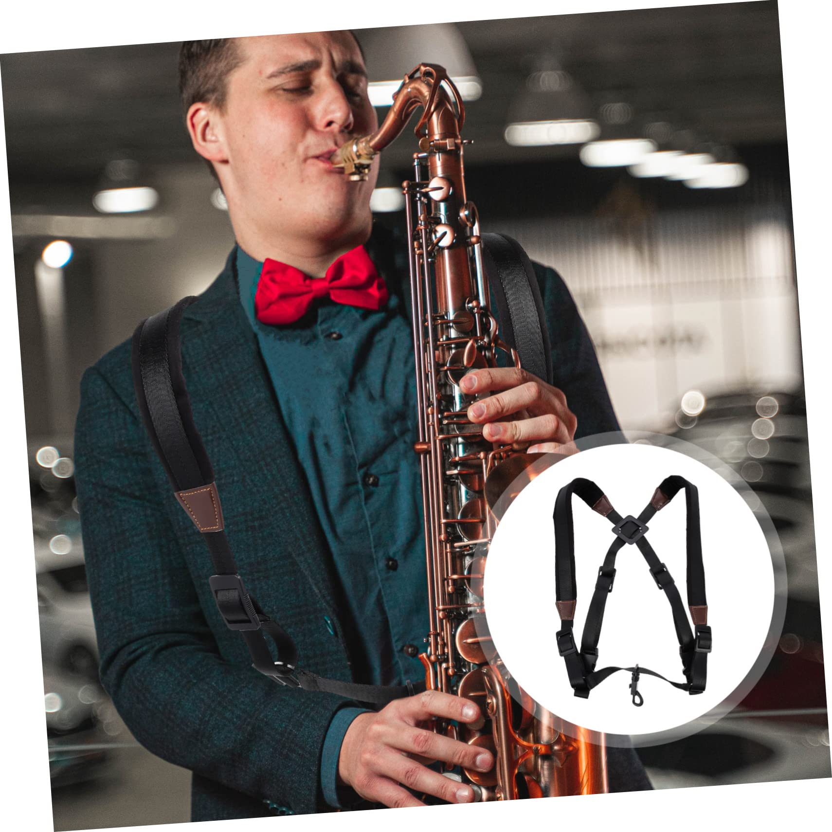 TOYANDONA Verstellbarer Kinder Saxophongurt aus Plüsch und Nylon Bequemer Saxophon Schultergurt mit Gepolstertem Design für Komfortables Spielen und Lange Nutzung