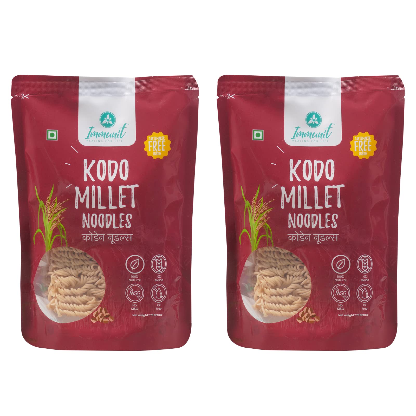 Immunit No Maida Kodo Millet Noodles | Vegan, Not Fried, No MSG, No Preservatives | 175 Grams, Pack of 2 (B0B4JF4S3Q) Amazon Price History, Amazon Price Tracker
