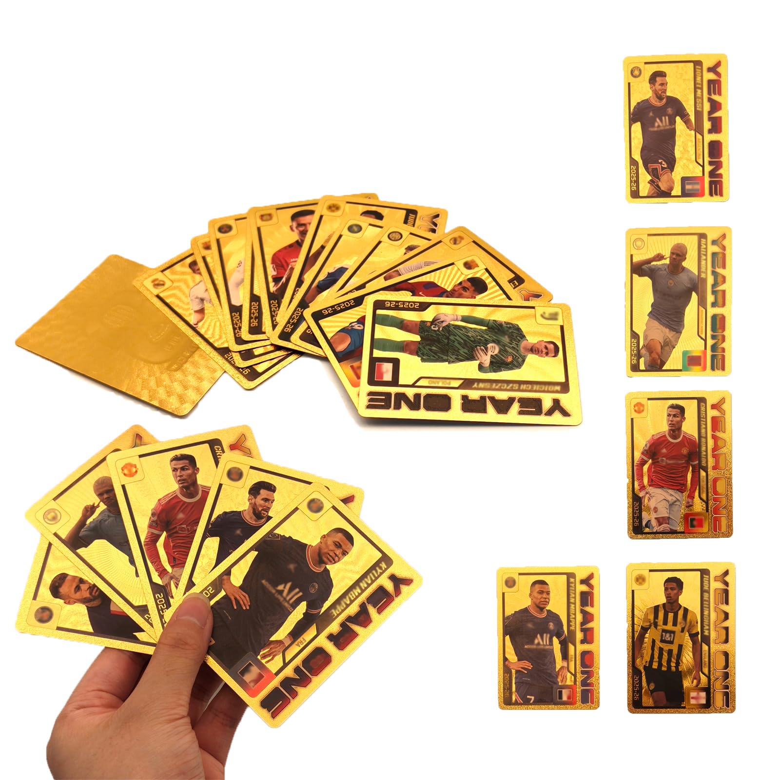 Elie&Eason Football Star Cards, 55Pcs Gold Soccer Cards (6 * 9cm)