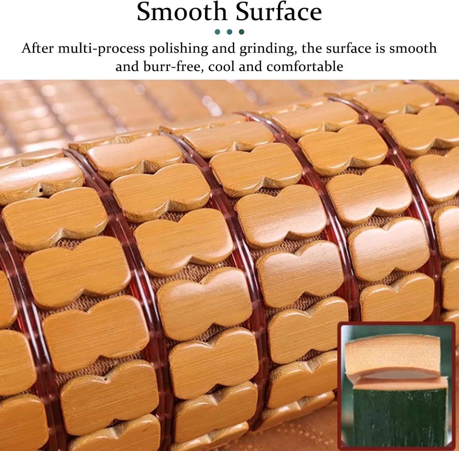 竹フロアマット、手作りスリーピングマット、ベッド用サマークールマット、滑り止め裏地、吸汗性と通気性、ベッドルーム、リビングルーム、学