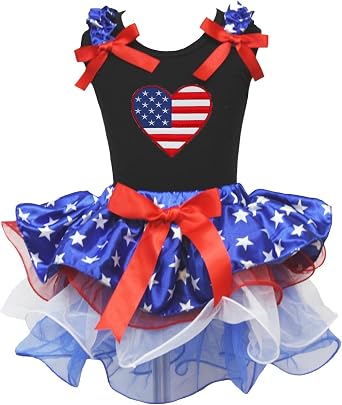 Petitebella USA Heart Shirt Petal Skirt Outfit Nb-8y
