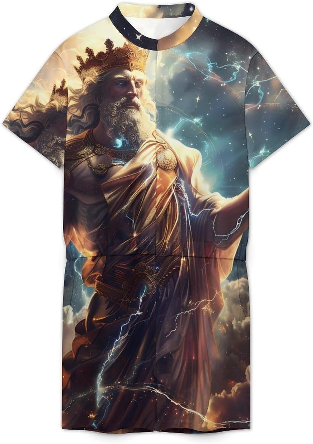 Zeus God Greek Mythology Mens Romper Jumpsuit Shorts Sleeve Overalls One Piece Outfits
