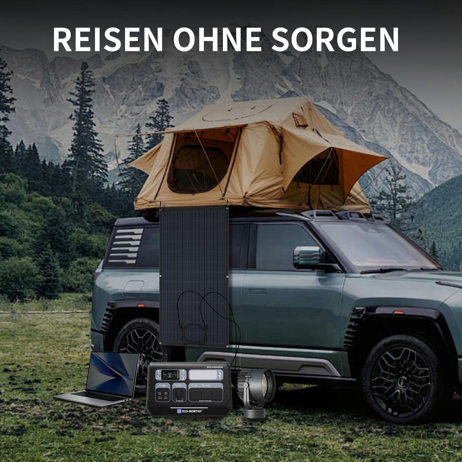 ECO-WORTHY 200W Solarpanel Flexibel ETFE 18BB 25% hohe Umwandlung für Balkon, Wohnmobil, Boot, Dach, Camping, Haus, Yacht, unebene Flächen