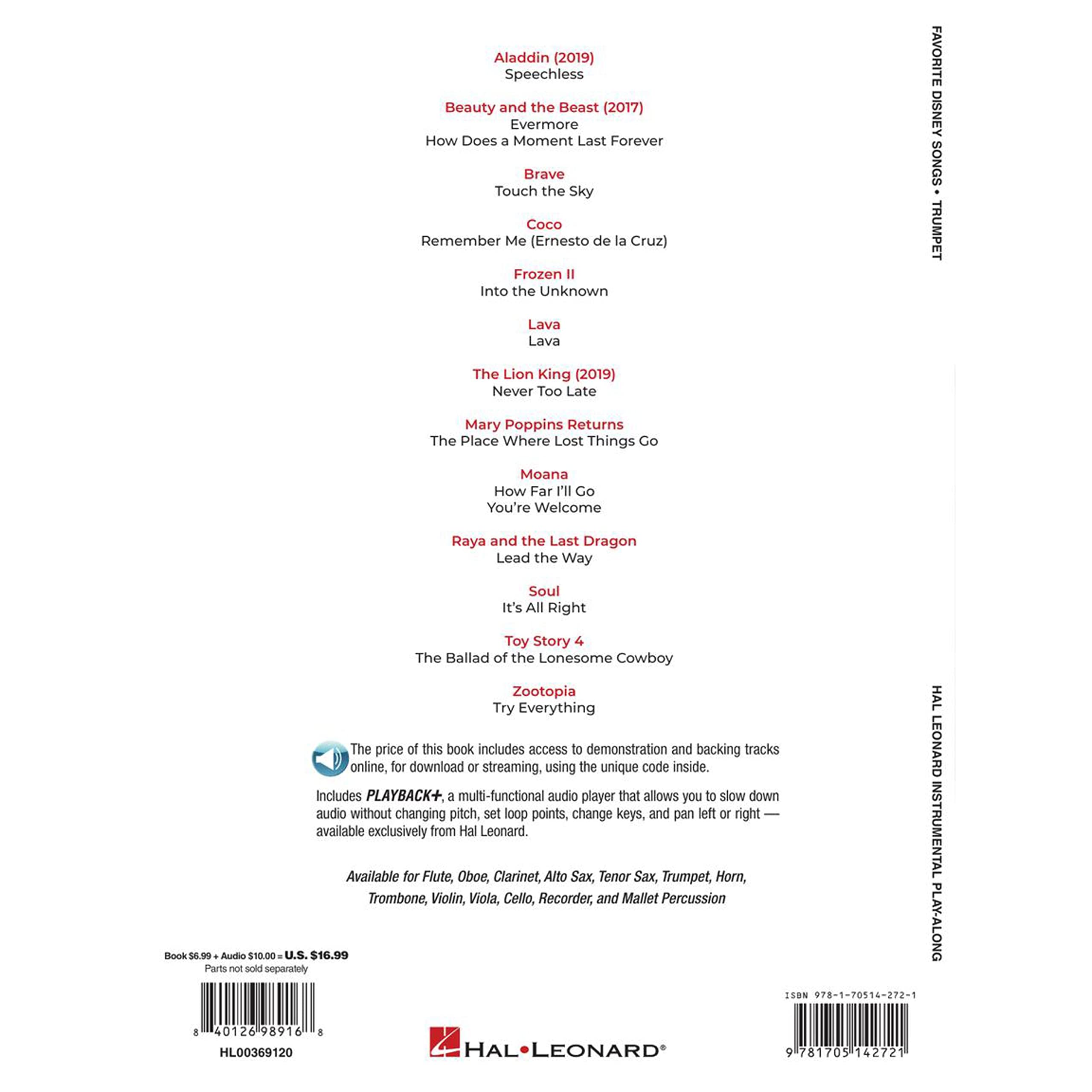 Favorite Disney Songs: Instrumental Play-Along for Trumpet: Instrumental Play-along for Trumpet, Includes Downloadable Audio