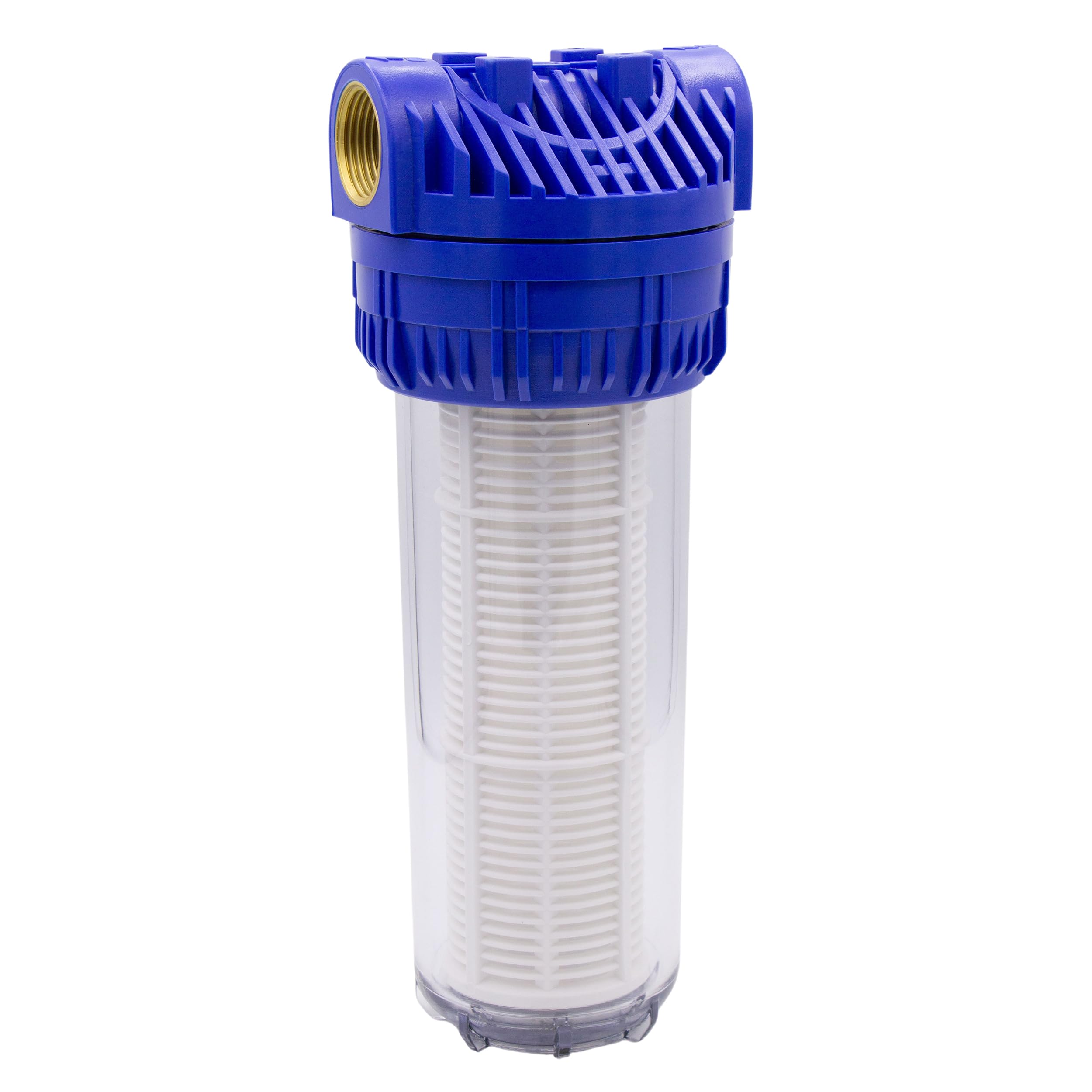 VARIOSAN Prefiltro (10 pulgadas) para bombas y plantas de agua doméstica 18434, rosca interior de 1", 8 bar, caudal de 6000 l/h, ancho de malla de 0,06 mm