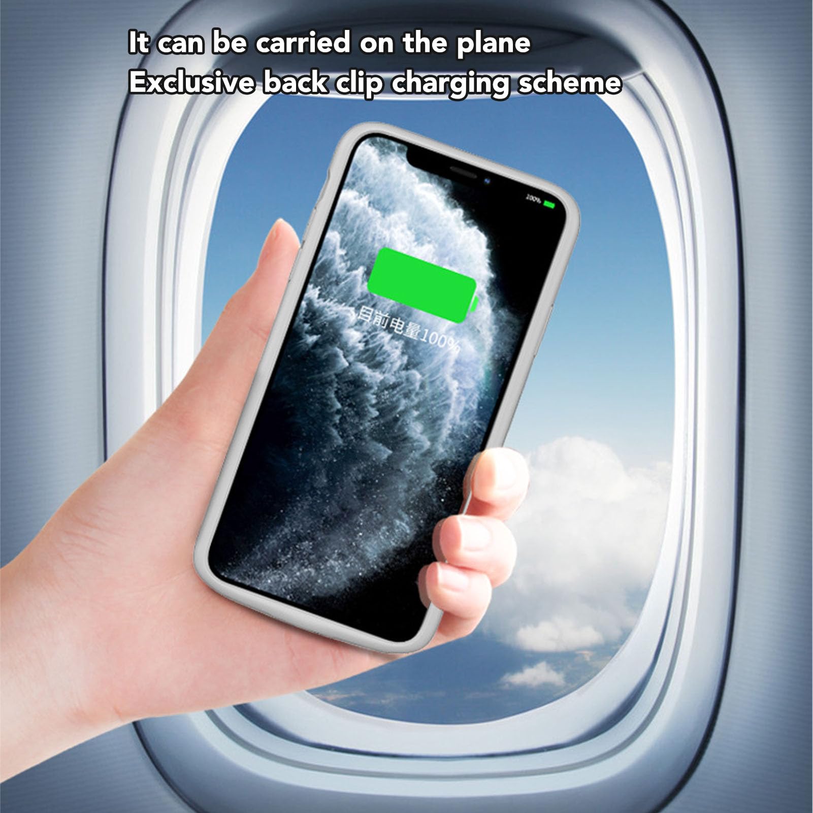 Etui na baterię do iPhone'a 11, ładowalne 6000 mah ultracienkie etui ładujące, wydajne przenośne etui ładujące do iPhone'a 11, etui na baterię do telefonu z ochroną 360 (Niebieski)