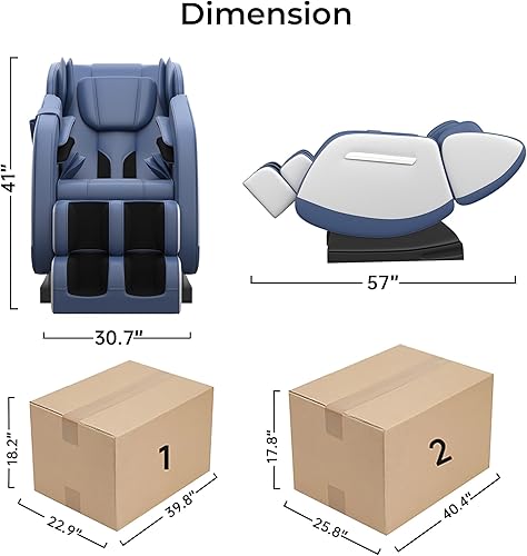 Miniatura 2 de Silla de masaje de gravedad cero de cuerpo completo, color azul